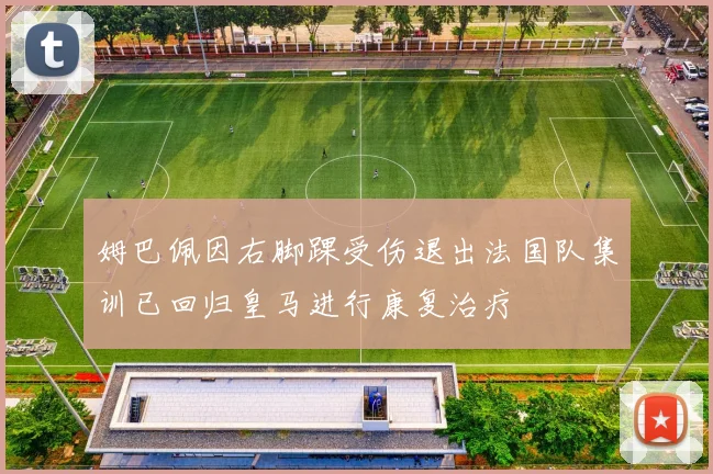 姆巴佩因右脚踝受伤退出法国队集训已回归皇马进行康复治疗